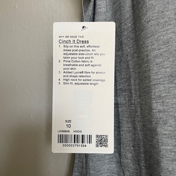 Lululemon Cinch It Dress Heathered Medium Grey - Picture 6 of 11